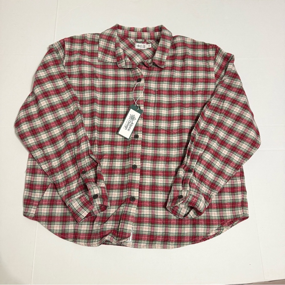 Alpine Design Red and White Plaid Button Down Shirt